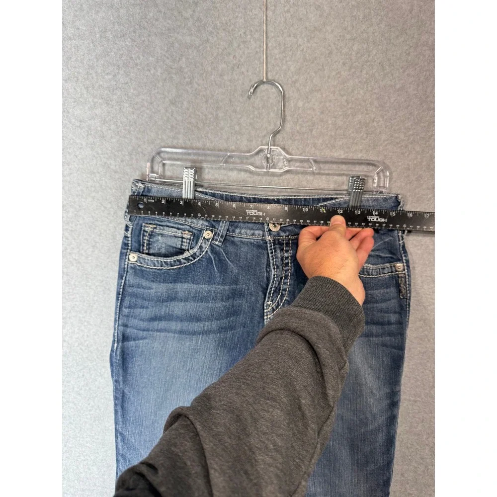 Silver Jeans Suki Womens 30 Bootcut Jeans Dark Wash Denim‎ White Stitching